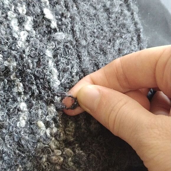 Variations Women's Size XL Long Gray Snap Button Closure Winter Fuzzy Coat - Picture 8 of 12